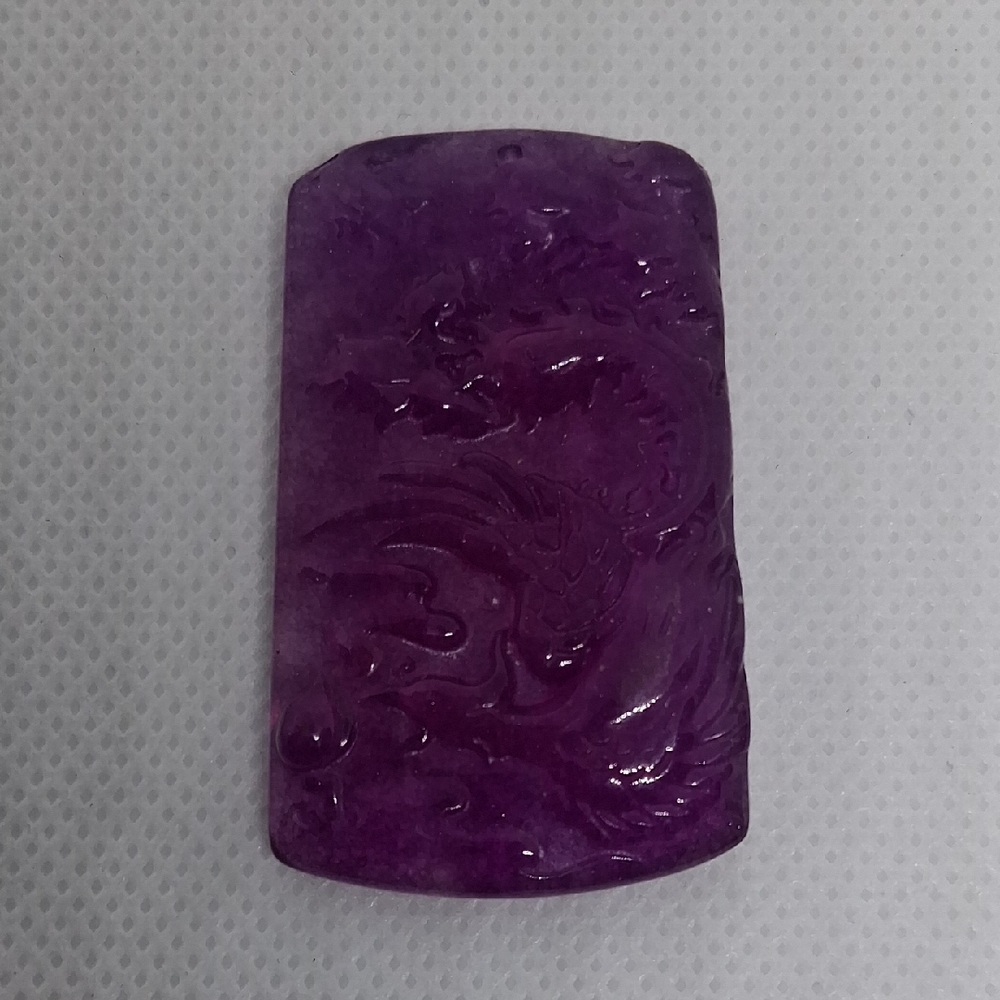 Purple Dragon Carved Pendant